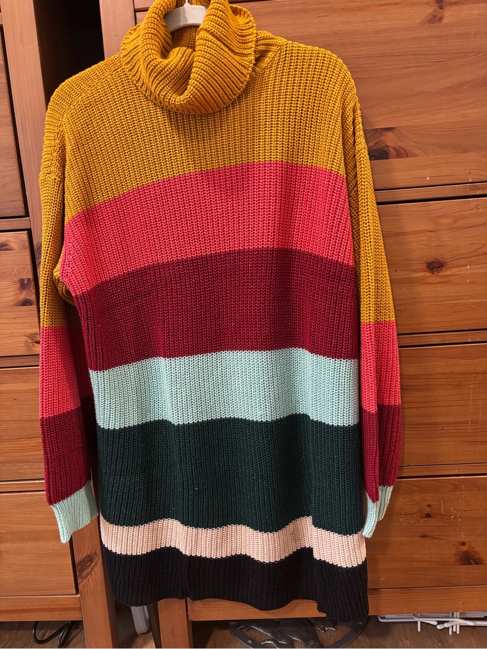 FARM Rio Striped Turtleneck Dress